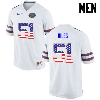 Men's Florida Gators #51 Antonio Riles NCAA Nike White USA Flag Fashion Authentic Stitched College Football Jersey NUQ0062ML